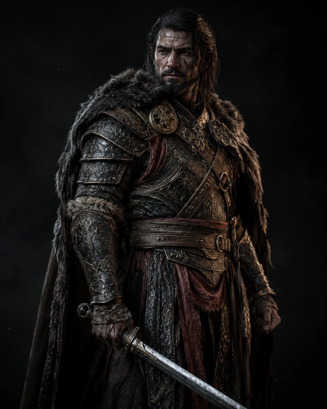 3D fantasy warrior character render